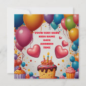 Personalisierte Einladung Geburtstag Postkarte Ein (Vorderseite)