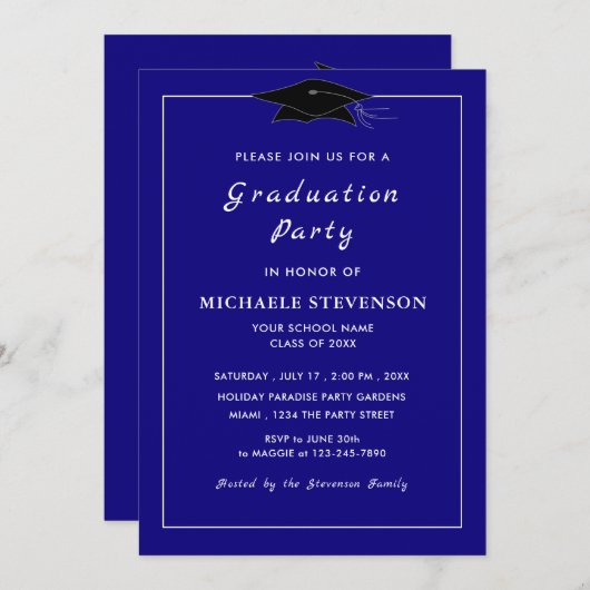 Personalisierte Einladung Ihres Abschlusses (Vorne/Hinten)