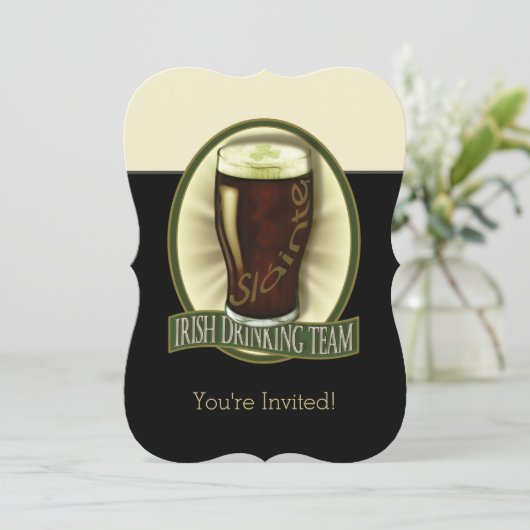 Personalisierte Einladung von Funny Irish Stout (Stehend Vorderseite)