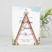 Personalisierte Einladung von Simple Boho (Stehend Vorderseite)