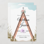 Personalisierte Einladung von Simple Boho (Vorne/Hinten)