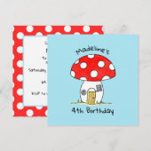 Personalisierte Einladung von Toadstool Kindern (Vorne/Hinten)