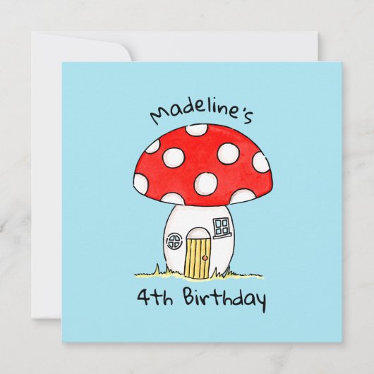 Personalisierte Einladung von Toadstool Kindern (Vorderseite)