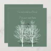Personalisierte Einladung von weißen Bäumen zum Ge (Vorne/Hinten)
