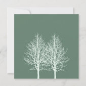 Personalisierte Einladung von weißen Bäumen zum Ge (Rückseite)