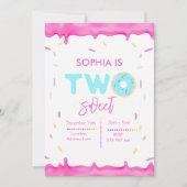 Personalisierte Einladung zu zwei süßen Geburtstag (Vorderseite)