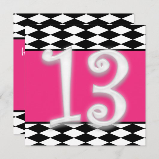 Personalisierte Einladung zum 13. Geburtstag (Vorne/Hinten)