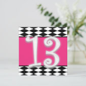 Personalisierte Einladung zum 13. Geburtstag (Stehend Vorderseite)