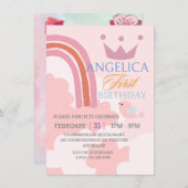 Personalisierte Einladung zum ersten Geburtstag (Vorne/Hinten)