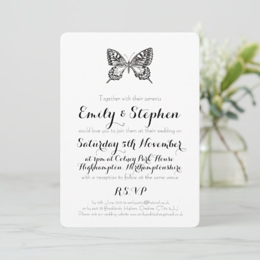 Personalisierte Einladung zum Hochzeitsfeiern (Stehend Vorderseite)