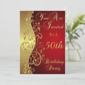 Personalisierte Einladung zur 50. Geburtstagsparte (Stehend Vorderseite)