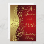 Personalisierte Einladung zur 50. Geburtstagsparte (Vorne/Hinten)