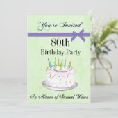 Personalisierte Einladung zur 80. Geburtstagsparte (Stehend Vorderseite)