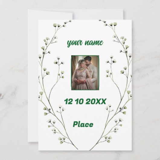 Personalisierte Einladung zur Hochzeit (Vorderseite)