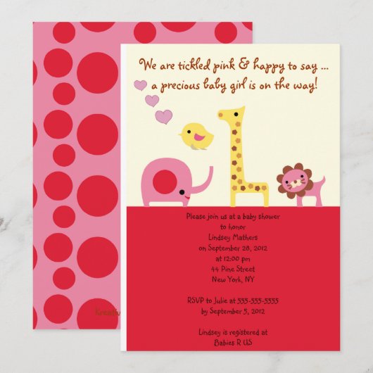 Personalisierte Einladung zur Kinderdusche (Vorne/Hinten)