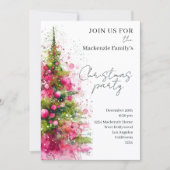 Personalisierte Einladung zur Pink Christmas Tree  (Vorderseite)