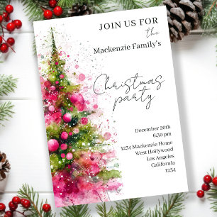 Personalisierte Einladung zur Pink Christmas Tree