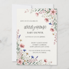 Personalisierte Einladung zur Wildflower-Baby-Part