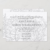 Personalisierte Einladungen für Graubaumhochzeiten (Vorne/Hinten)