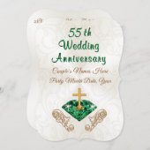 Personalisierte Einladungen zum 55. Hochzeitstag (Vorne/Hinten)