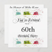 Personalisierte Einladungen zur 60. Geburtstagspar (Vorne/Hinten)