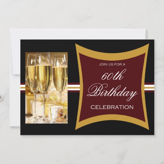 Personalisierte Einladungen zur 60. Geburtstagspar (Vorderseite)