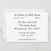 Personalisierte Einladungen zur 70. Geburtstagspar (Rückseite)