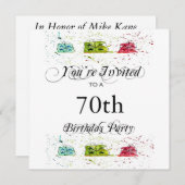 Personalisierte Einladungen zur 70. Geburtstagspar (Vorne/Hinten)