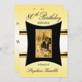 Personalisierte Einladungen zur 80. Geburtstagspar (Vorne/Hinten)