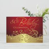 Personalisierte Einladungen zur 80. Geburtstagspar (Stehend Vorderseite)