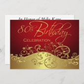 Personalisierte Einladungen zur 80. Geburtstagspar (Vorne/Hinten)