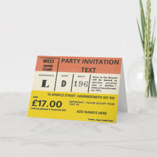 Personalisierte Einladungskarte für Rugby Ticket D