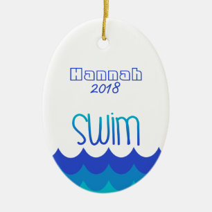 Personalisierte Einrichtung für Schwimmer Keramik Ornament