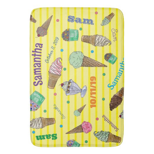 Personalisierte Eiscreme-Badematte Badematte (Vorderseite Vertikal)
