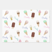 Personalisierte Eiscreme-Geburtstagspartei Geschenkpapier Set (Vorderseite 2)