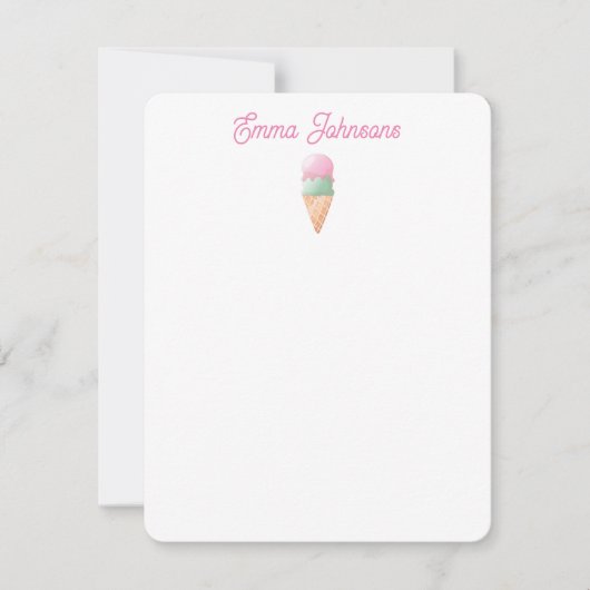 Personalisierte Eiscreme-Karte Mitteilungskarte (Vorderseite)