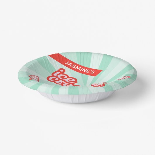 Personalisierte Eiscreme-Party-Bowles mit benutzer Pappteller (Gewinkelt)