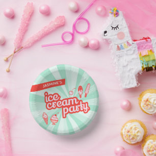 Personalisierte Eiscreme-Party-Bowles mit benutzer Pappteller