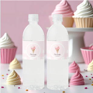 Personalisierte Eiscreme-Party Wasserflaschenetikett