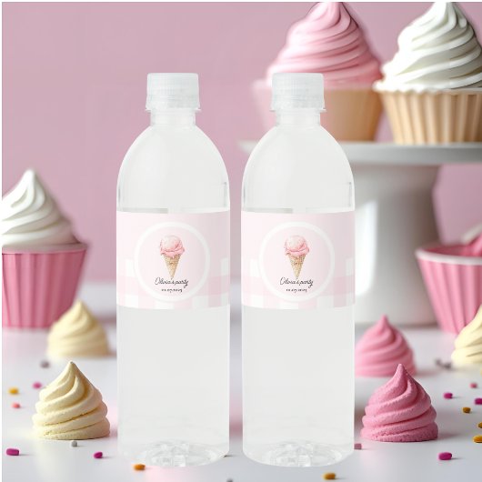 Personalisierte Eiscreme-Party Wasserflaschenetikett