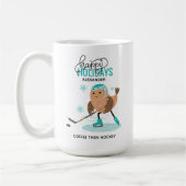 Personalisierte Eishockey-Weihnachten Kaffeetasse (Links)