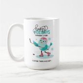 Personalisierte Eishockey-Weihnachten Kaffeetasse (Links)