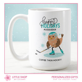Personalisierte Eishockey-Weihnachten Kaffeetasse