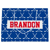 Personalisierte Eishockeyschläger-Mustertasche Große Geschenktüte (Vorderseite)