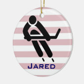 Personalisierte Eishockeyverzierung Keramikornament (Links)