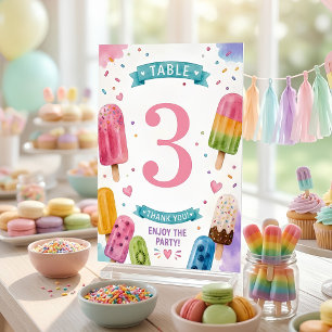 Personalisierte Eisparty Tischnummer