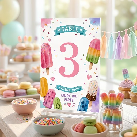 Personalisierte Eisparty  Tischnummer