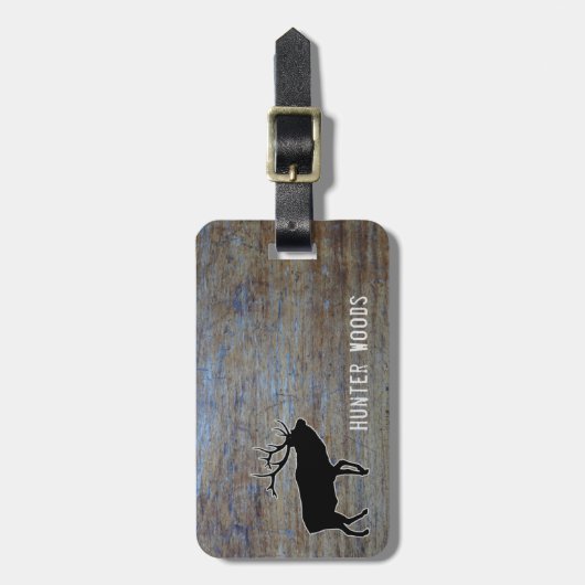 Personalisierte Elch-rustikales hölzernes Korn des Gepäckanhänger (Vorderseite vertikal)