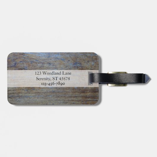 Personalisierte Elch-rustikales hölzernes Korn des Gepäckanhänger (Rückseite horizontal)