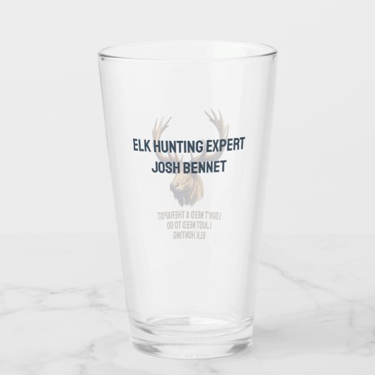 Personalisierte Elchjagd Ich brauche keinen Therap Glas (Rückseite)